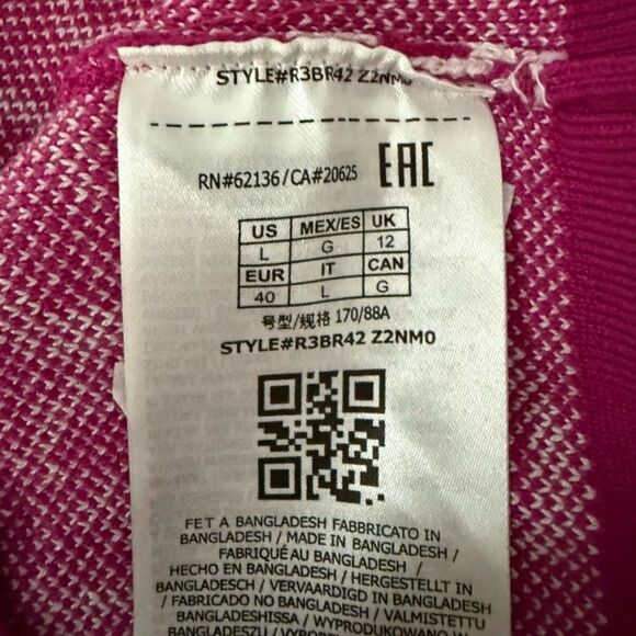 Guess Logo Jalee Long Sleeve Sweater Anemone Bloom Multi Pink Women’s Size Large - Picture 6 of 9